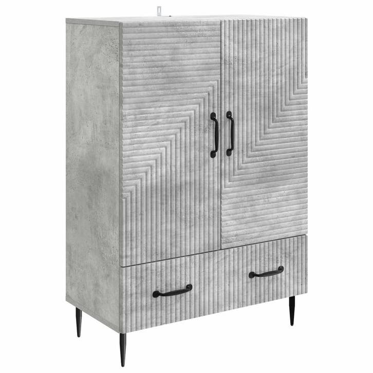 vidaXL Dressoir met lade Betongrijs 66 x 34,5 x 95 cm, Maison & Meubles, Armoires | Dressoirs, Envoi