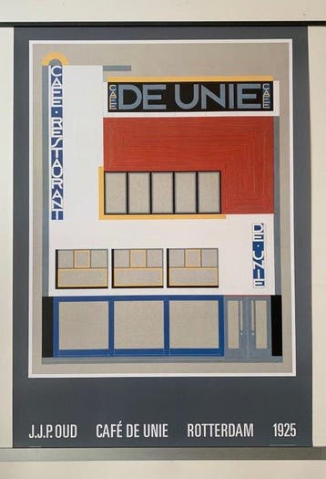 J. J. P. Oud (After) - Cafe De Unie, Rottendam 1925 -, Antiek en Kunst
