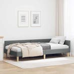 vidaXL Hoek Bed Frame Donkergrijs 90 x 200 cm Stof, Huis en Inrichting, Slaapkamer | Bedden, Verzenden, Nieuw