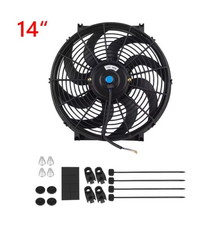 14 inch Universal 12V 80W Electronic Radiator Cooling Fan, Autos : Pièces & Accessoires, Climatisation & Chauffage, Enlèvement ou Envoi