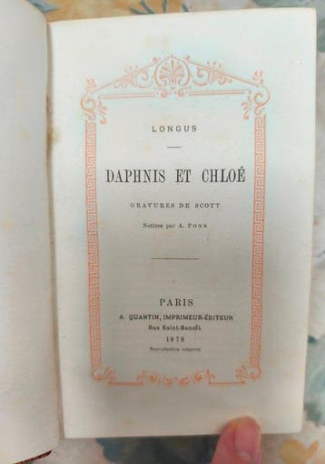 Longus - Daphnis et Chloé - 1878, Antiek en Kunst