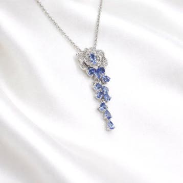 Sans prix de réserve - Collier Plaqué or Tanzanite - Topaze