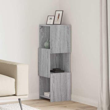 vidaXL Hoekkast 30,5x30x95cm Bewerkt hout Grijs Sonoma, Verzenden