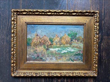 René Bosiers (1875-1927) - Landschap met hooibergen