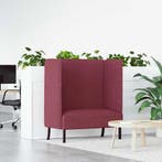 vidaXL Hoog rugbank / zetel 101cm Wijnrood Stof, Verzenden