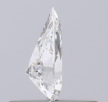 1 pcs Diamant (Naturelle) - 0.33 ct - Poire - F - IF -, Nieuw