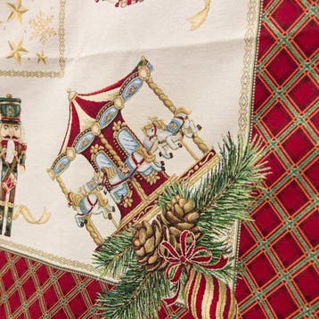 AA303 - Gobelin-Kersttafelkleed – Notenkraker en antiek