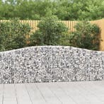 vidaXL Schanskorven 2 st gewelfd 400x30x80/100 cmg ijzer, Tuin en Terras, Verzenden, Nieuw