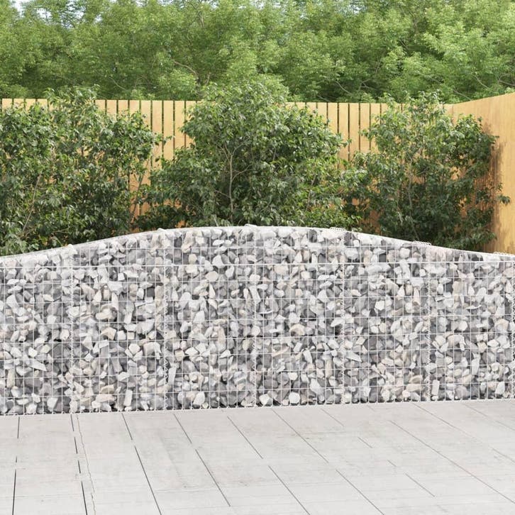 vidaXL Schanskorven 2 st gewelfd 400x30x80/100 cmg ijzer, Tuin en Terras, Bloempotten, Nieuw, Verzenden