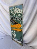 Emaille bord – “Fly to Alaska” – Alaska Washington Airways –