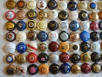 Themacollectie - 300 champagnecapsules met grote ribben. -