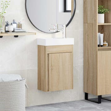 vidaXL Badkamermeubel met kraan Sonoma Eiken 40,5 x 22,5 x, Verzenden