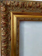 Lijst- Pronkraam – verguld houten kader met florale