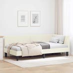 vidaXL Hoek Bed Frame met hoofdeinde Crème 90 cm x 190 cm, Verzenden, Nieuw