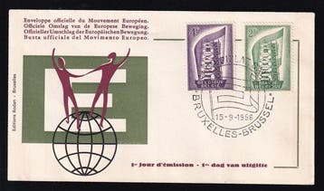 Europa CEPT - Samenstelling FDCs en verzameling postfris, Postzegels en Munten, Gestempeld
