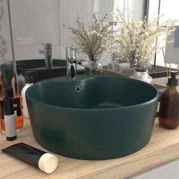 vidaXL Wastafel met overloop 36x13 cm keramiek mat, Verzenden, Nieuw