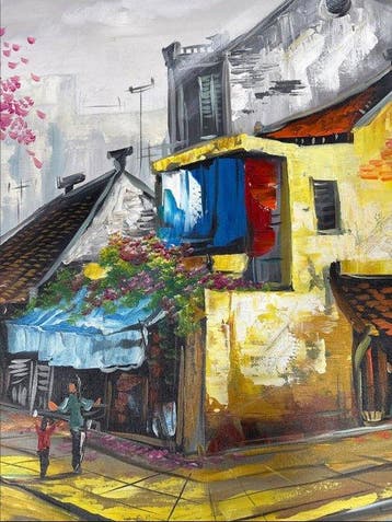 Hung R - Échos de fleurs sous le ciel gris 100 180 cm - No