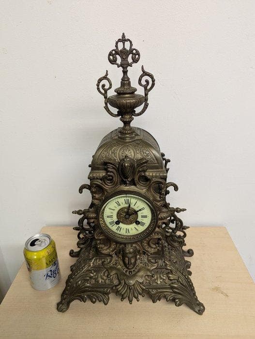 Horloge de table - Bronze - 1850-1900 - Pendule en bronze, Antiquités & Art, Antiquités | Horloges