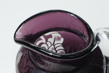 Kruik - Taisho-periode Gesneden Paarse Kunstglas Vaas