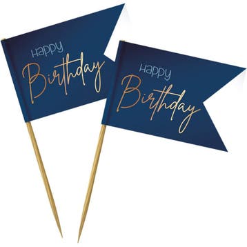Happy Birthday Prikkers Blauw 6,5cm 36st, Verzenden, Nieuw