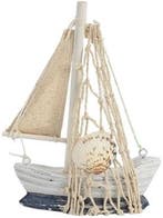 Zeilboot met Deco Schelp of Zeester Maritiem 11x9x2,2 cm, Nieuw