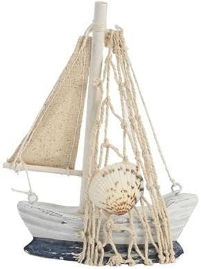 Zeilboot met Deco Schelp of Zeester Maritiem 11x9x2,2 cm, Nieuw