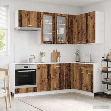 vidaXL Keuken Eenheid LYON 8 st Oud hout Bewerkt hout, Verzenden, Nieuw