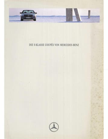 1994 MERCEDES BENZ S KLASSE COUPE BROCHURE DUITS, Nieuw