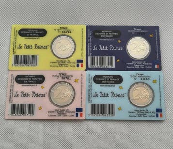 Frankrijk. 2 Euro 2026 Le Petit Prince (4 coincards)