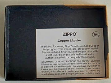 Zippo - Aansteker - Koper, Nieuw