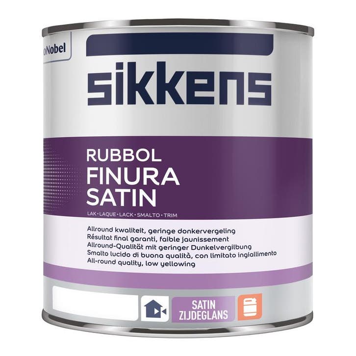 Sikkens Rubbol Finura Satin Wit 3L, Doe-het-zelf en Bouw, Verf, Beits en Lak, Wit, Nieuw, Verzenden