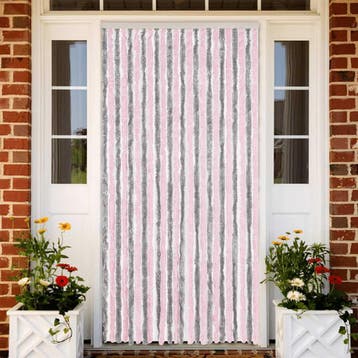 vidaXL Vliegengordijn 100x200 cm chenille zilvergrijs en, Verzenden