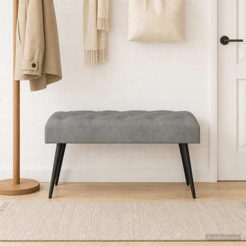 vidaXL Bank met knopen tufting Lichtgrijs 80 x 40 x 46 cm, Verzenden