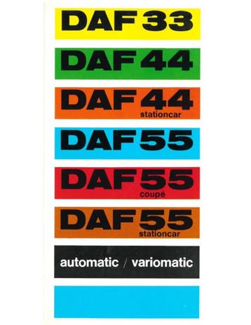 1969 DAF PROGRAMMA  VARIOMATIC BROCHURE NEDERLANDS, Ophalen of Verzenden, Nieuw