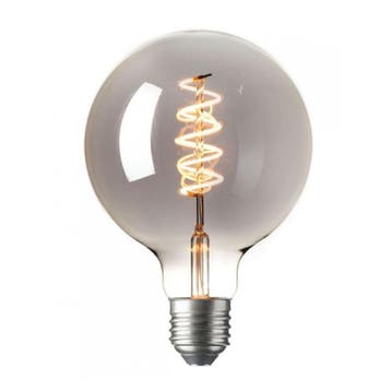Filament LED Lamp Globe XL Curl Titanium Ø125mm E27 4W, Verzenden, Nieuw