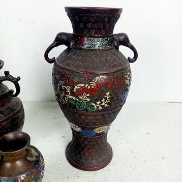 Balustervaas - Brons, Emaille - Japan - Cloisonné en, Antiquités & Art