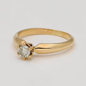 Bague - 18 carats Or jaune Diamant (Naturelle) - Solitair, Nieuw