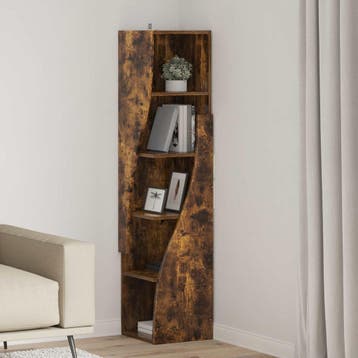 vidaXL Hoekkast 32 x 32 x 140 cm Bewerkt hout Gerookt eiken, Verzenden