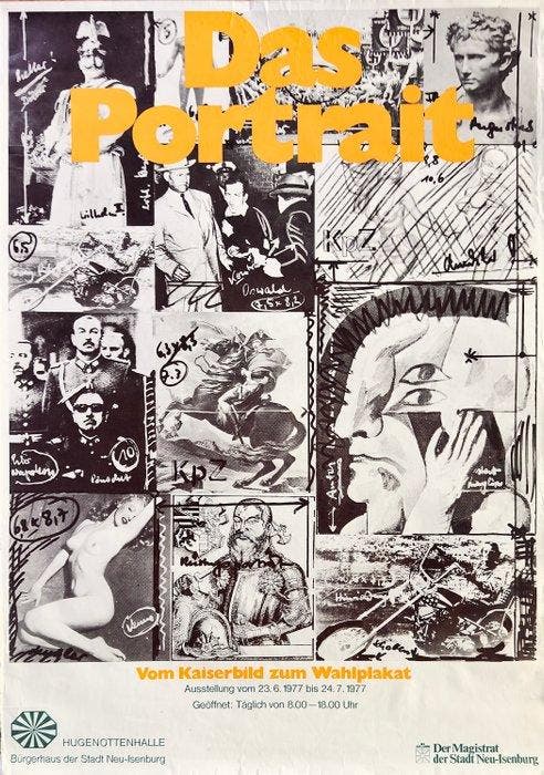 HUGENOTTENHALLE - Affiche originale d’exposition – Das, Antiek en Kunst, Kunst | Tekeningen en Fotografie