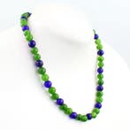 Echt mooie ketting, handgemaakt met smaragden en ronde