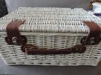 Mand - Prachtige en grote picknickmand van wit rotan,