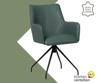Leren draaibare eetkamerstoel Wave - Toledo Whale, 60 tot 90 cm, Nieuw, Leer, Ophalen of Verzenden