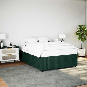 vidaXL Bedframe zonder matras 160x200 cm fluweel donkergroen, Verzenden