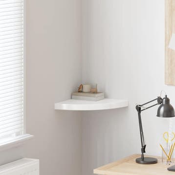 vidaXL Hoekschap zwevend 35x35x3,8 cm MDF hoogglans wit, Verzenden, Nieuw