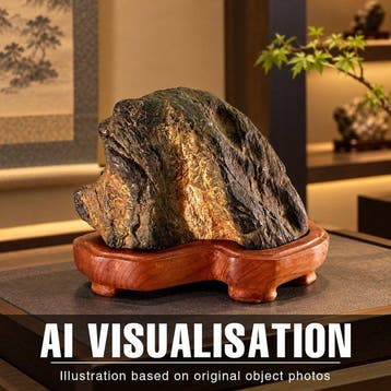 steen, Hout - Shinsuke  - Japanse berglandschap suiseki –