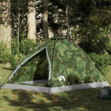vidaXL Koepeltent 2-persoons waterdicht camouflage, Verzenden