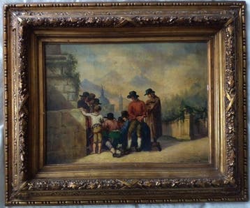 Wilhelm Leibl (1844-1900), Kring van - Gezelschap aan een