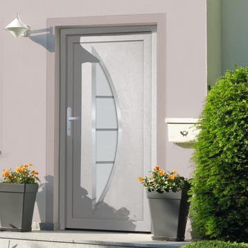 vidaXL Voordeur 98x208 cm PVC wit, Verzenden, Nieuw