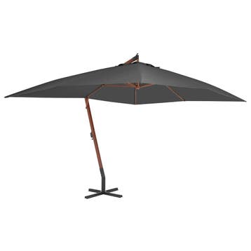 vidaXL Zweefparasol met houten paal 400x300 cm, Verzenden, Nieuw