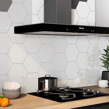 Wandtegel Equipe Decor Shiny Wit Glans Hexagon 19,8x22,8, Ophalen of Verzenden, Wandtegels
